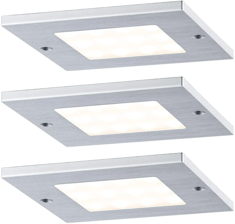 Paulmann Möbel ABL Set Leaf eckig LED 3x4,7W 20VA 230/12V 80x80mm Alu geb./Alu