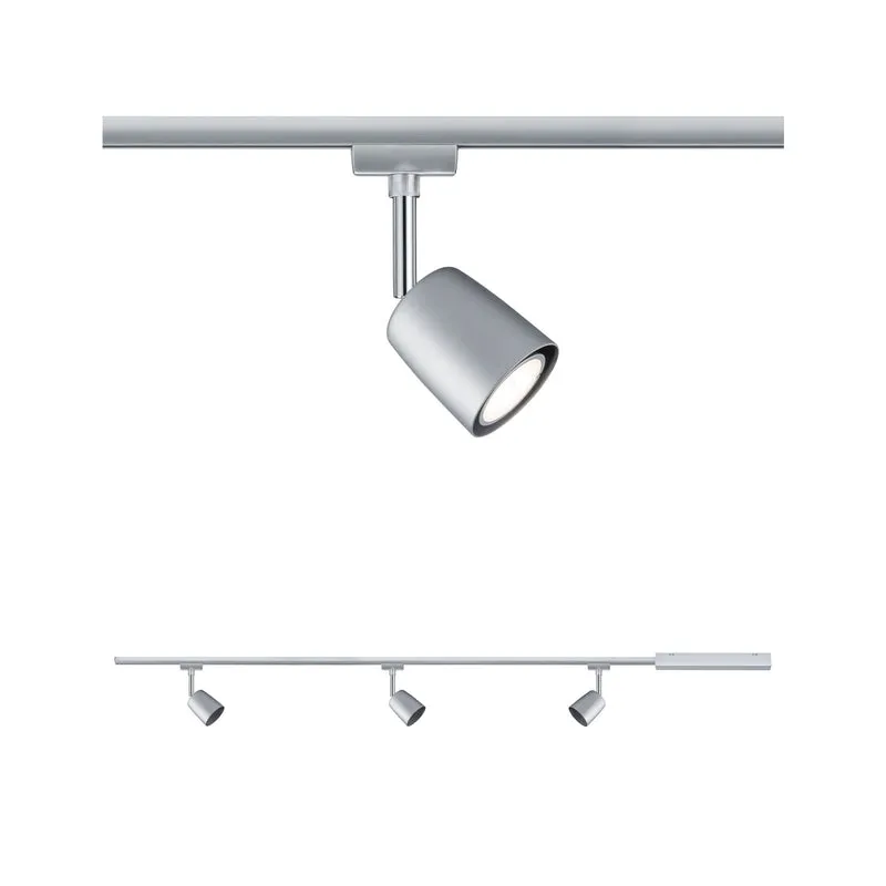 Paulmann URail Set Cover max 3x10W GU10 Chrom matt/Chrom 230V Met/Kst 1m
