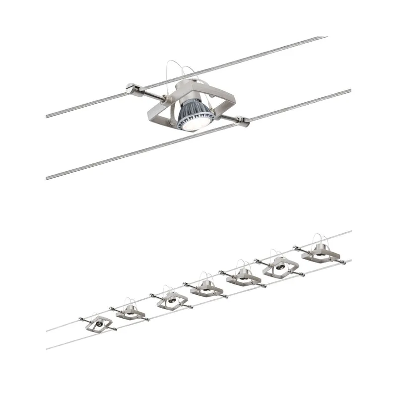 Paulmann Wire System Set MacII max 7x10W GU5,3 Nickel 230/12V 80VA Metall/Kunststoff