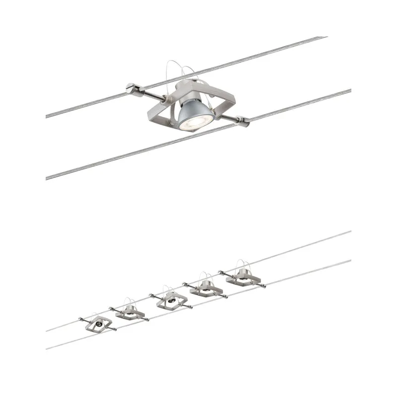 Paulmann WireSystem Set MacII max 5x10W GU5,3 Nickel satiniert 230/12V 60VA Metall
