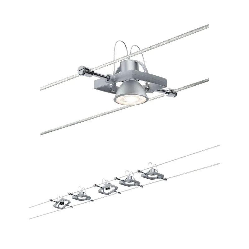 Paulmann WireSystem Set MacII max 5x10W GU5,3 Chrom matt 230/12V 60VA Metall/Kunststof