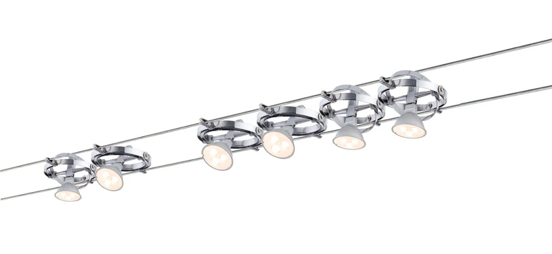 Paulmann Wire System Cardan LED 6x4W GU5,3 Chrom/Chrom matt 230/12V 80VA Metall