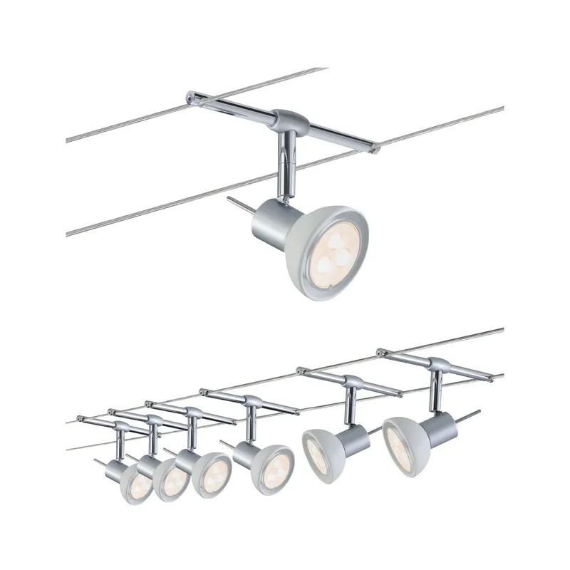 Paulmann Wire System SheelaLED 6x4W GU5,3 Chrom matt/Opal 230/12V 80VA Metall/Glas