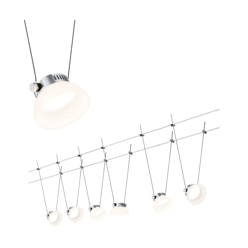 Paulmann Wire Systems DC Set IceLED I 6x4W Chrom matt/Weiß 230V/12V DC 36VA Metall