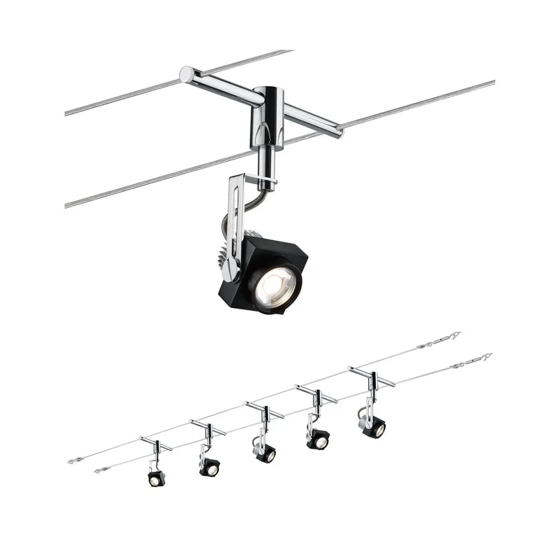 Paulmann Wire System Phase 5x5W Schwarz/Chrom 230/12V 36VA Metall