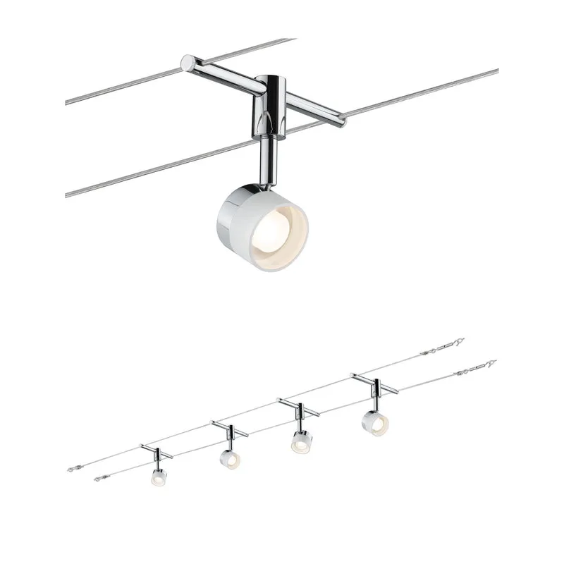 Paulmann Wire System Stage 4x5W Weiß/Chrom 230/12V 30VA Metall/Glas