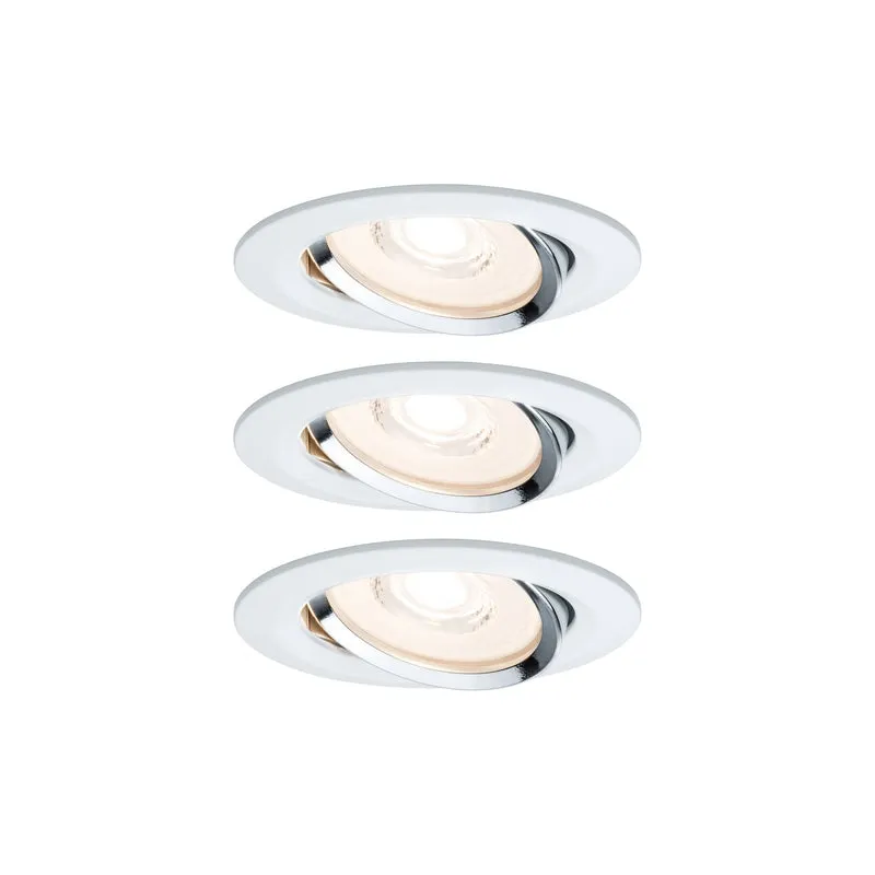 Paulmann Premium EBL Set Reflector Coin rd schwb. dimmbar LED 3x6,8W 230V Weiß Chrom/Alu