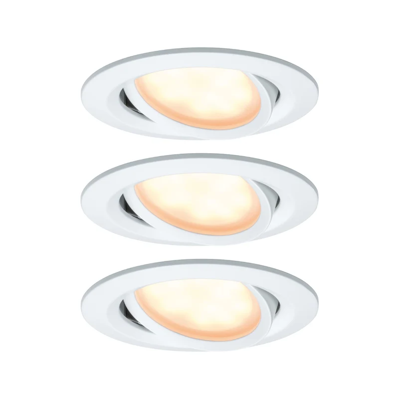 Paulmann EBL SmartCoin BLE Set WarmDim schwb LED 3x6W 2700K 230/24V 51mm Weiß matt/Alu