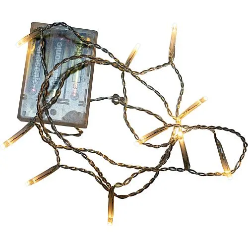 EGB LED Batterie Lichterkette 10 flg. warmw. transparentes Kabel