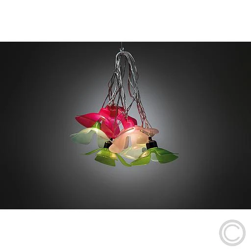 LED Dekolichterkette bunte Blumen 1478-503