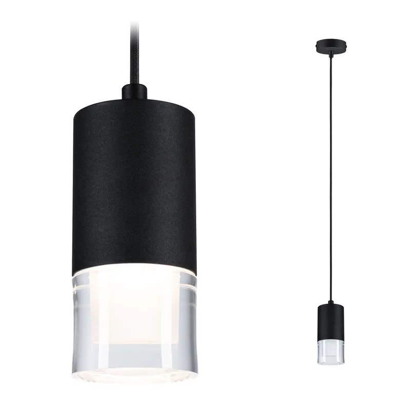 Paulmann LED Pendelleuchte Kame 9W Klar#Schwarz matt