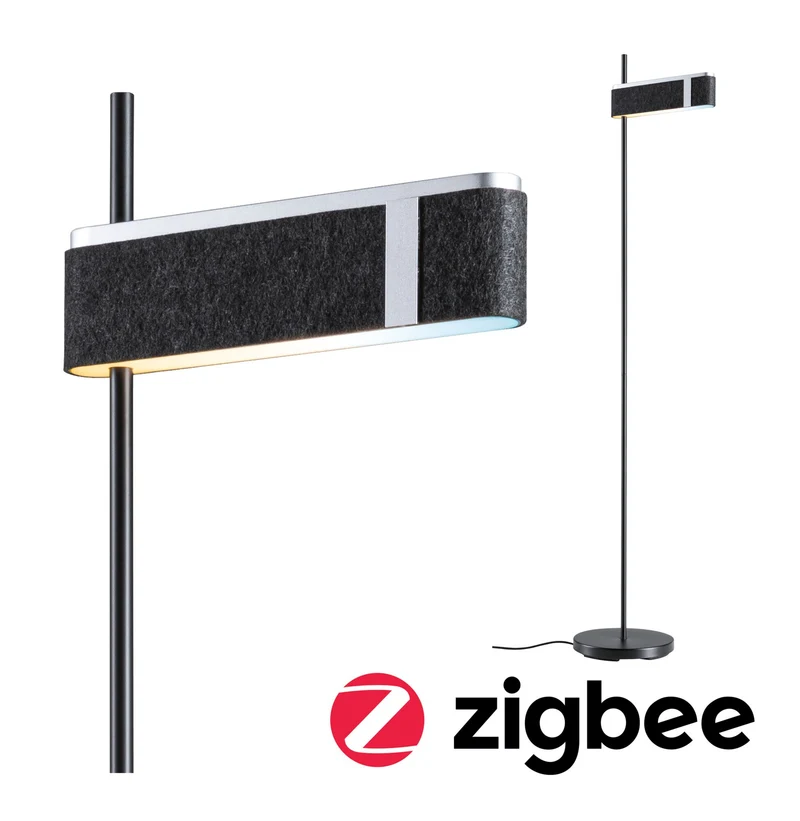 Paulmann LED Stehleuchte Jagun Smart Home Zigbee 3.0 Tunable White 1250lm 19,5W Anthrazit Filz#Kunststoff#Metall