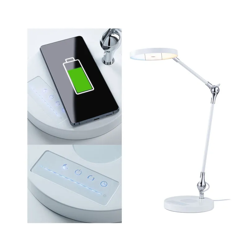 Paulmann LED Schreibtischleuchte Numis QI White Switch 1000lm 11W Weiß