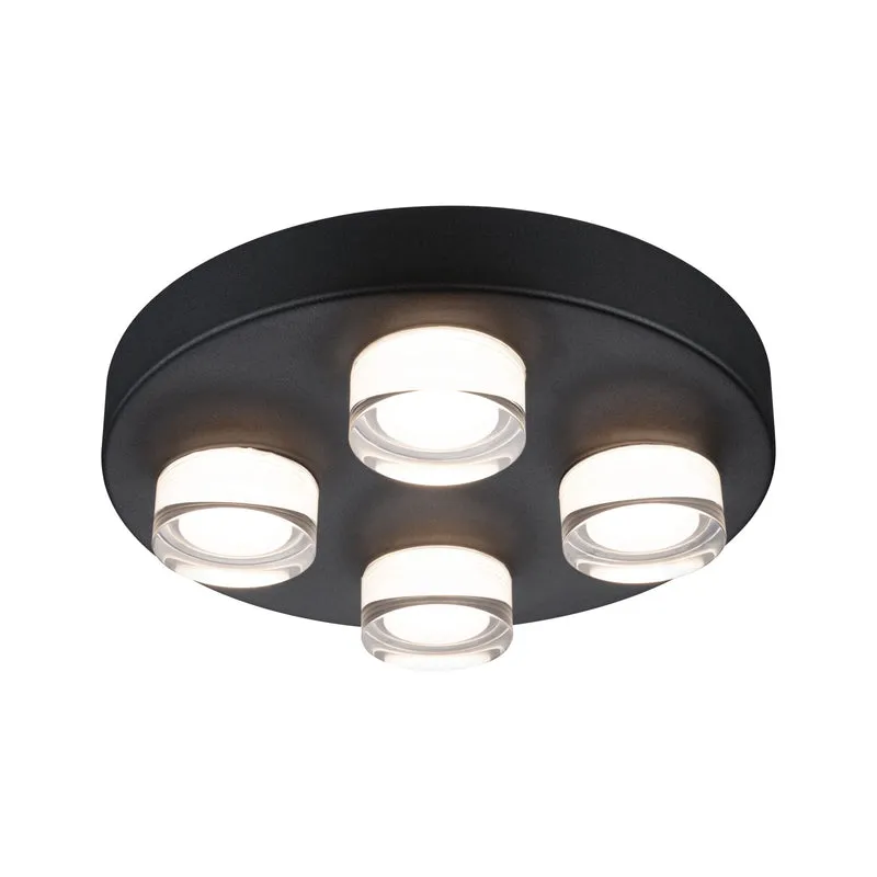 Paulmann Selection Bathroom Wand-/Deckenleuchte Kame IP44 3000K 4x2000lm 230V 4x4,2W Signalschwarz