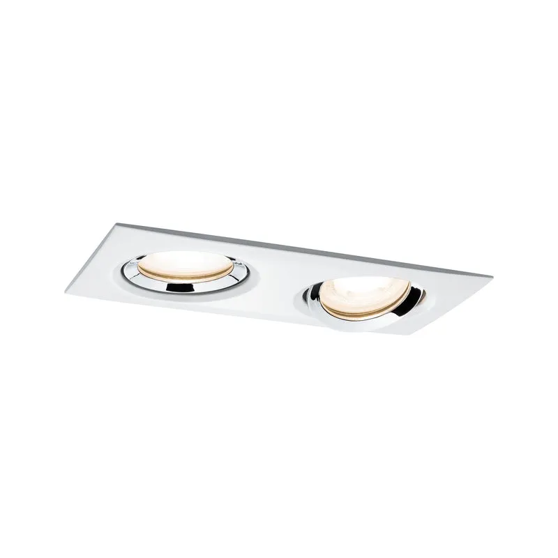 Paulmann EBL Set Nova Plus IP65 schwb re-eck LED 1x2x7W 230V GU10 51mm Ws m-Chrom/Alu Zi
