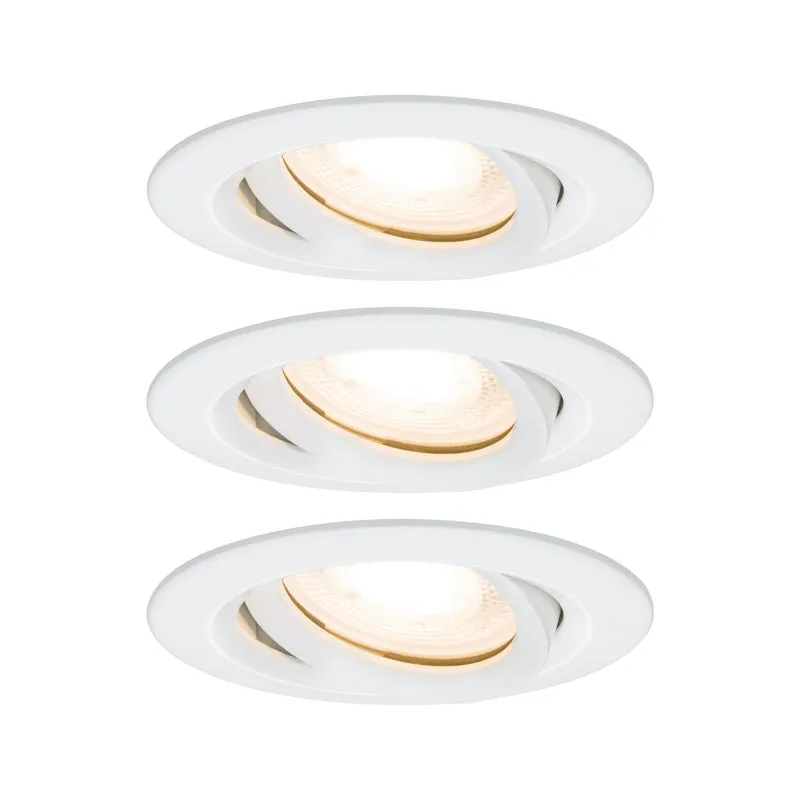 Paulmann EBL Set Nova Plus IP65 schwenkbar LED 3x 7W 230V GU10 51mm Weiß matt/Alu Zink