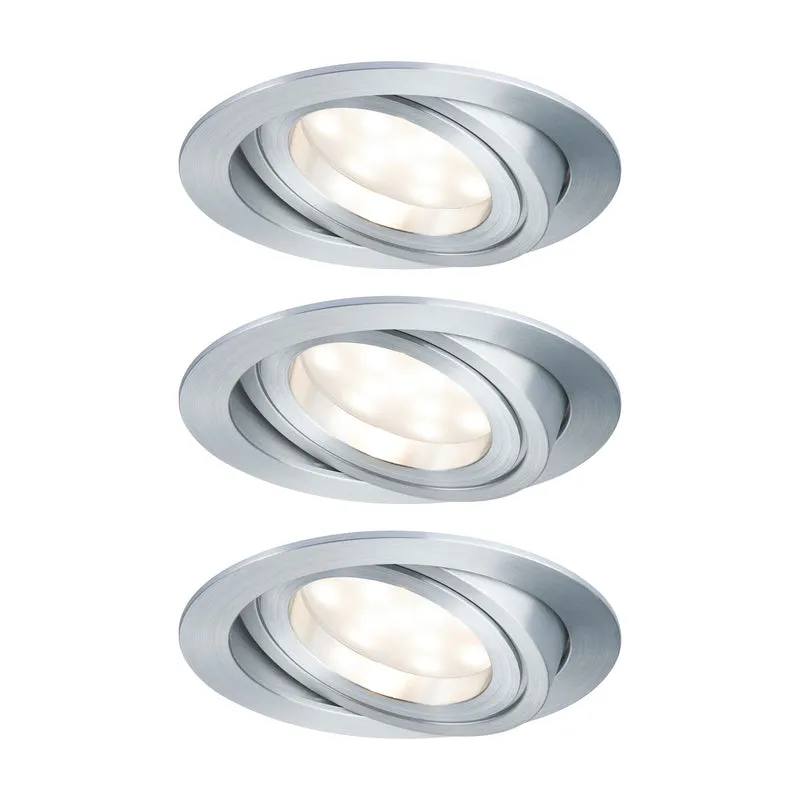 Paulmann Premium EBL Set Coin dim sat rd schw LED 3x7W 2700K 230V 51mm Alu ged/Alu Zink