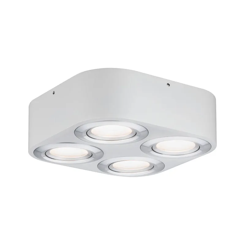 Paulmann WallCeiling Argun LED 4x4,8W Weiß Alu gebürstet 230V Metall