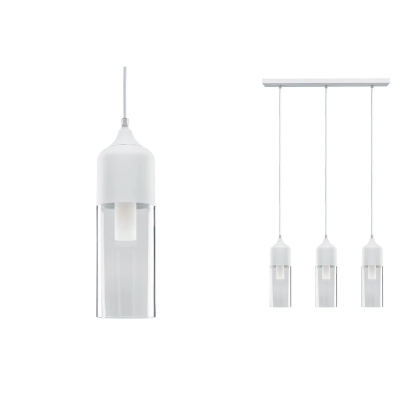 Paulmann Neordic Vanja Pendelleuchte max.3x20W E27 Weiß matt/Klar 230V Glas/Metall