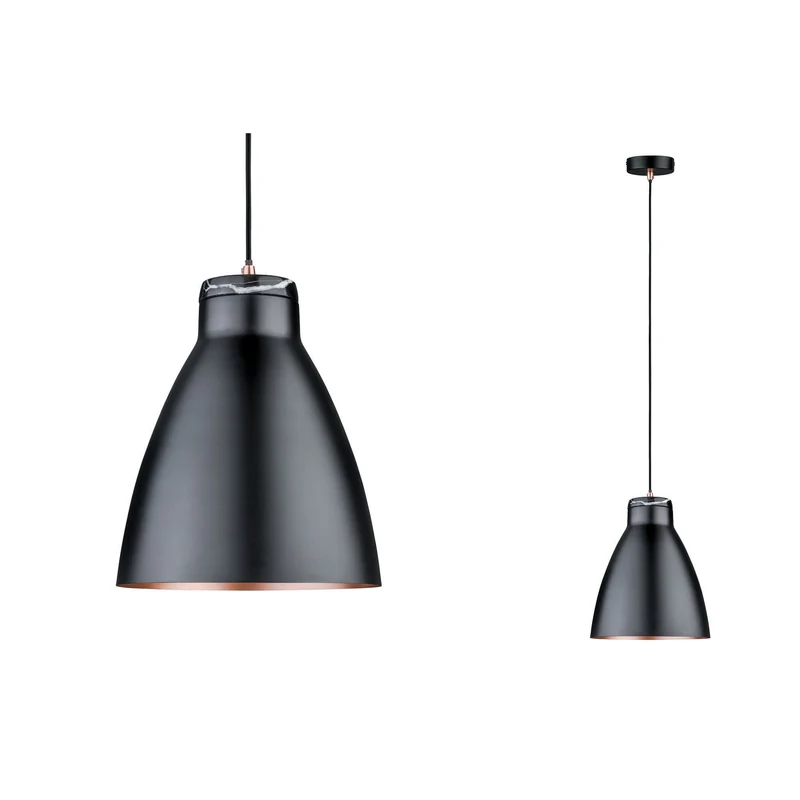 Paulmann Neordic Roald Pendelleuchte max 1x20W E27 Schwarz m/Kupfer m 230V Met/Marmor