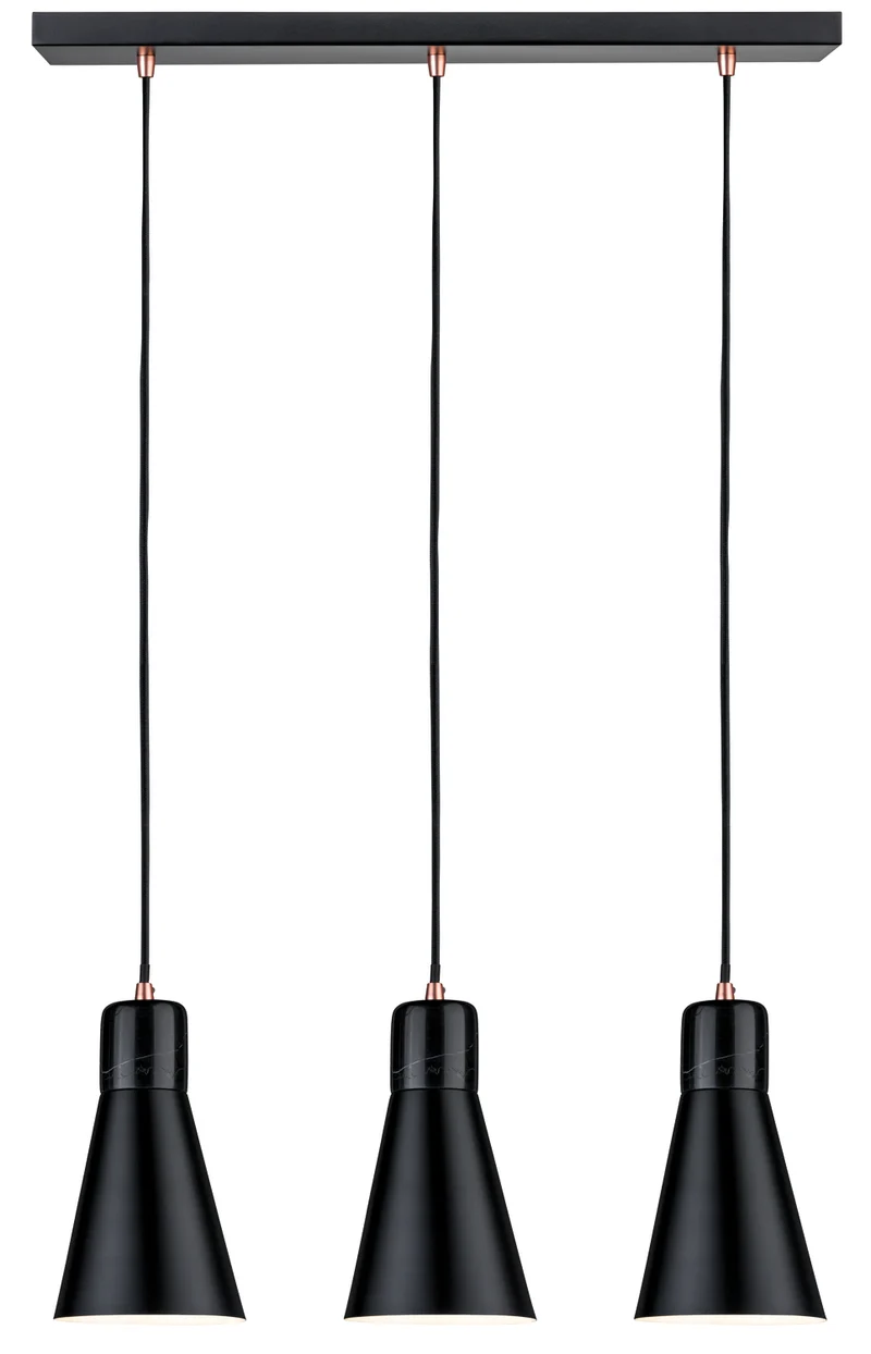Paulmann Neordic Ivar Pendelleuchte max 3x20W E27 Schwarz 230V Metall/Marmor