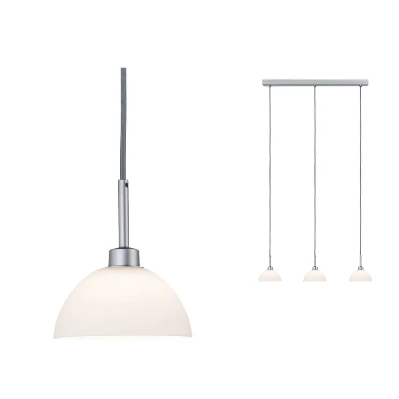 Paulmann Parana Pendelleuchte max.3x40W GU10 Weiß/Chrom matt 230V Glas/Metall