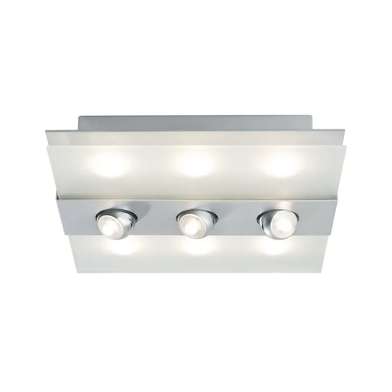 Paulmann WallCeiling Xeta-Spot dimmbar IR Fernbed LED 24W 320x320mm Chr m 230V Met/Glas