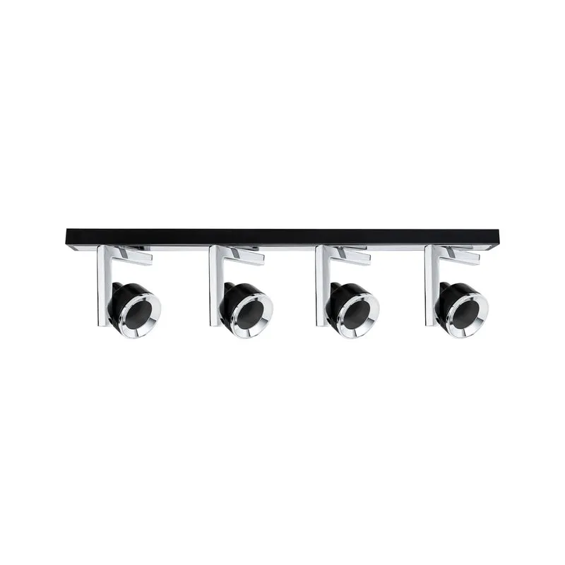 Paulmann Spotlight Turn max 4x10W GU10 Schwarz/Chrom 230V Metall/Kusnststoff