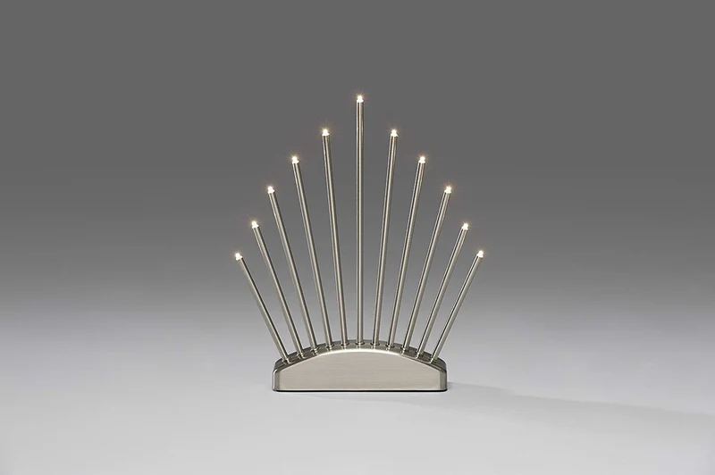 LED Metallleuchter gebürstet 11 flg.warmweiß 3537-900
