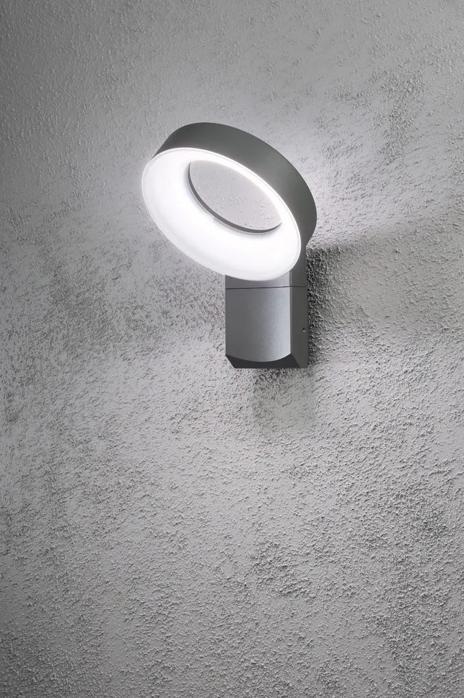 Konstsmide LED Wandleuchte Asti anthrazit, opalfarbenes Acrylglas