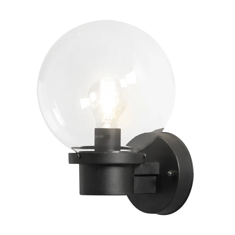 Konstsmide Wandl Nemi schwarz, klares Glas