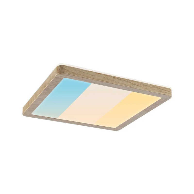 Paulmann LED Panel Atria Shine IP44 eckig 190x190mm 8W 1160lm 3000 - 6500K Holzoptik