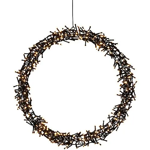 LED Metallkranz gefrostet 600 bernstein. LED außen