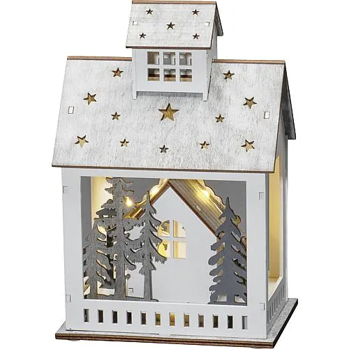 LED Holzsilhouette 'Haus und Markt' 3278-210