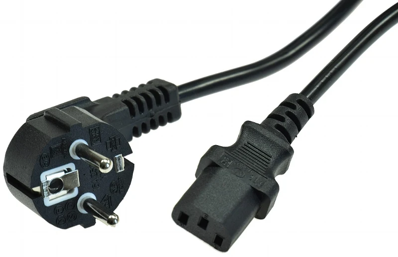 Kaltgeräte Netzkabel 1,5m H03VV-F3G 0,75 mm² 10/16A/250V, schwarz