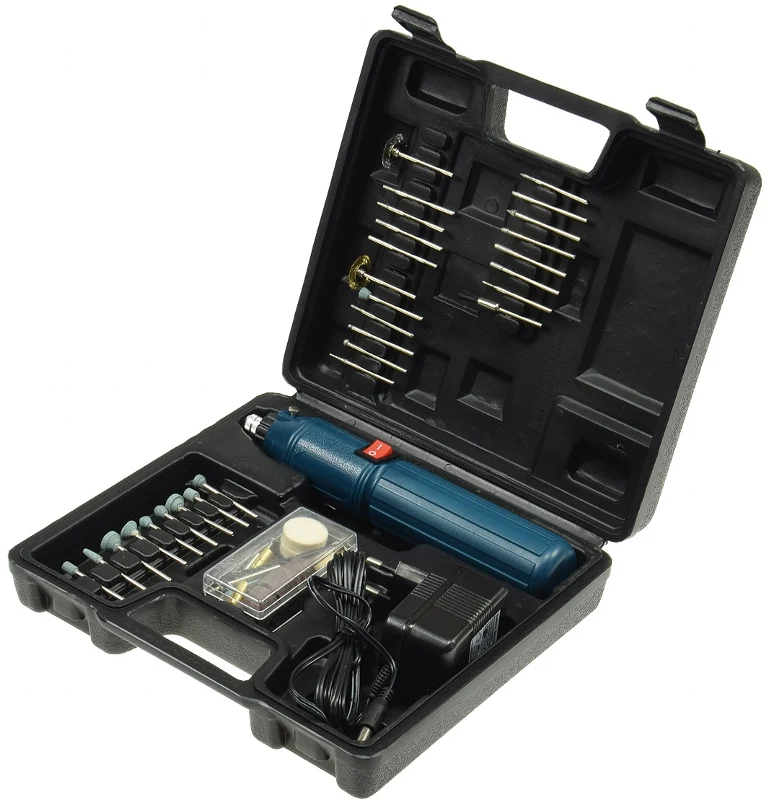 Mini-Bohrmaschinen Set "DrillX" mit Akku 60-teilig, 10.000upm mit Aufsätzen