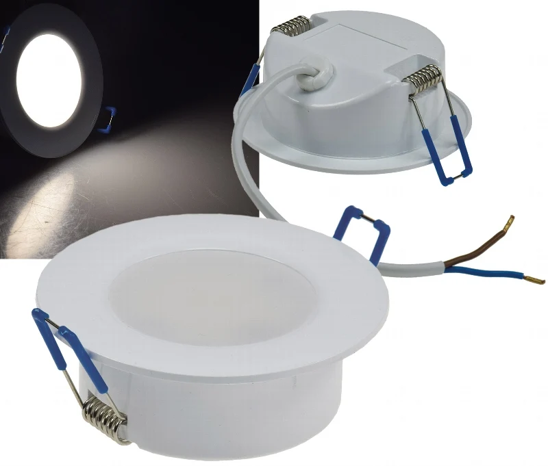 LED-Einbauleuchte "Flat-30 FR-R" 4000K Ø85x30mm, 5W, 500lm, IP44, rund, weiß