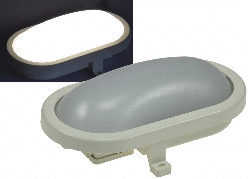 LED Oval-Armatur "FRL-O 12" IP44 Feuchtraum-Leuchte, 12W, 1000lm, 4200K