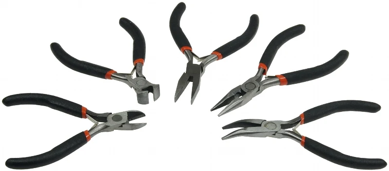 Elektroniker Zangen-Set "MiniGrip" 5-tlg 12cm, isolierte Griffe, federöffnend