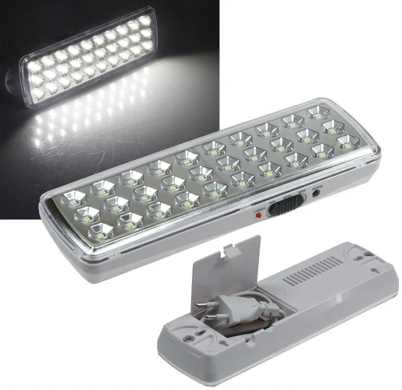 LED Notleuchte "CTNL-30 SMD" 205x65x30mm Lithium Akku 3,7V/1200mAh, nur 2W