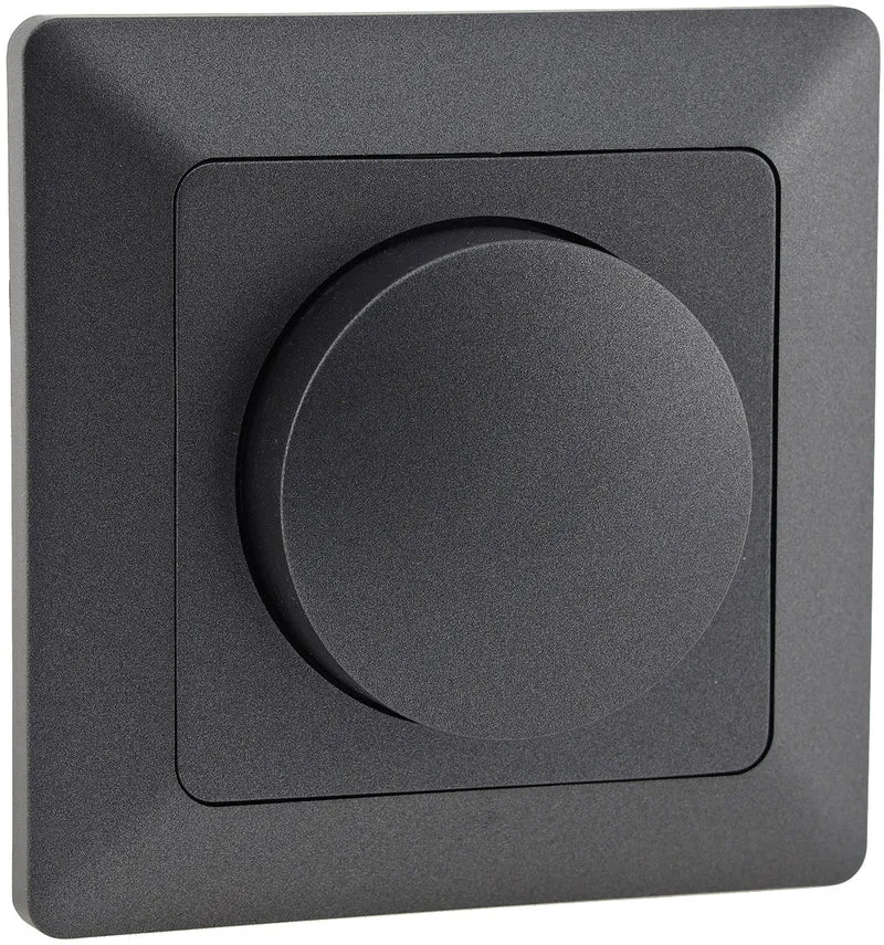 MILOS Dimmer für LED Lampen, Anthrazit 250V~/ 3-60W, inkl. Rahmen, UP