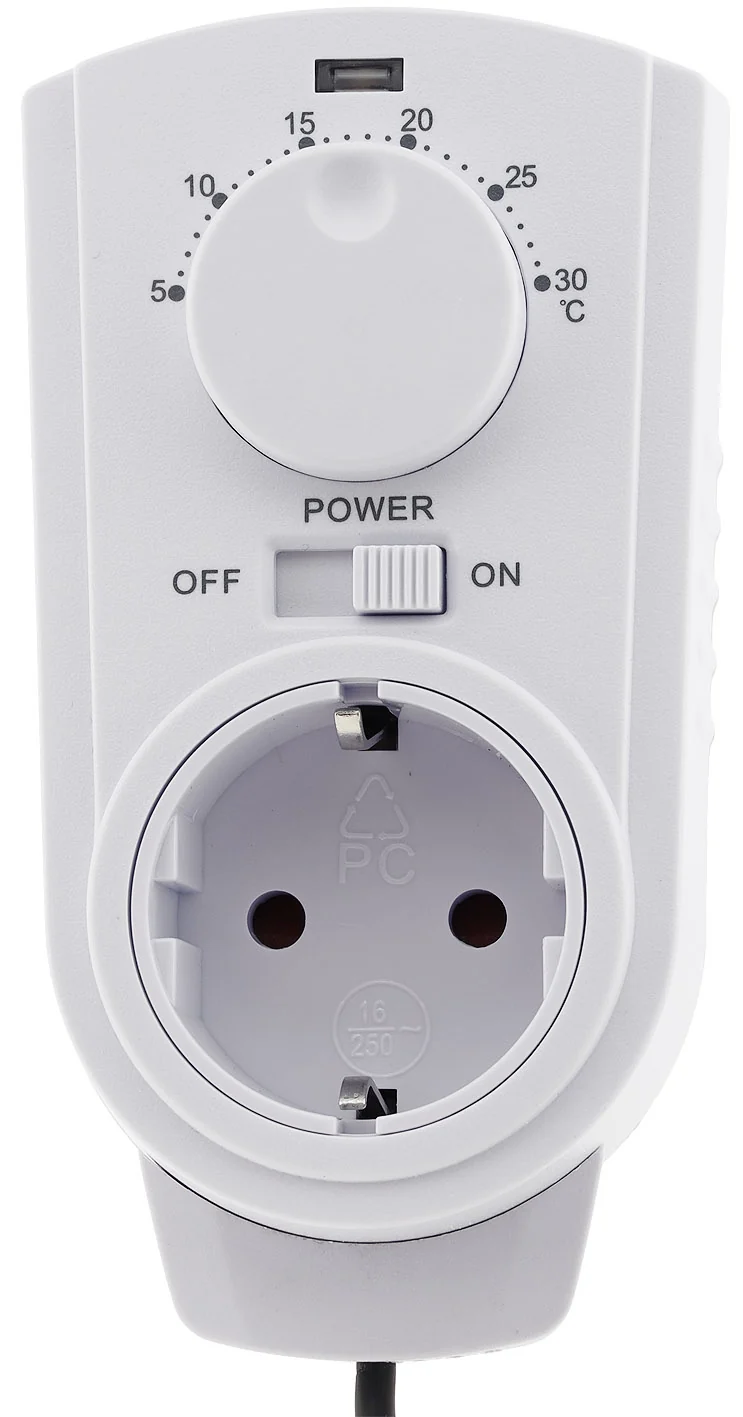 Steckdosen-Thermostat "ST-50" ana EXT 5-30°C, 230V, Außenfühler für Terrarium