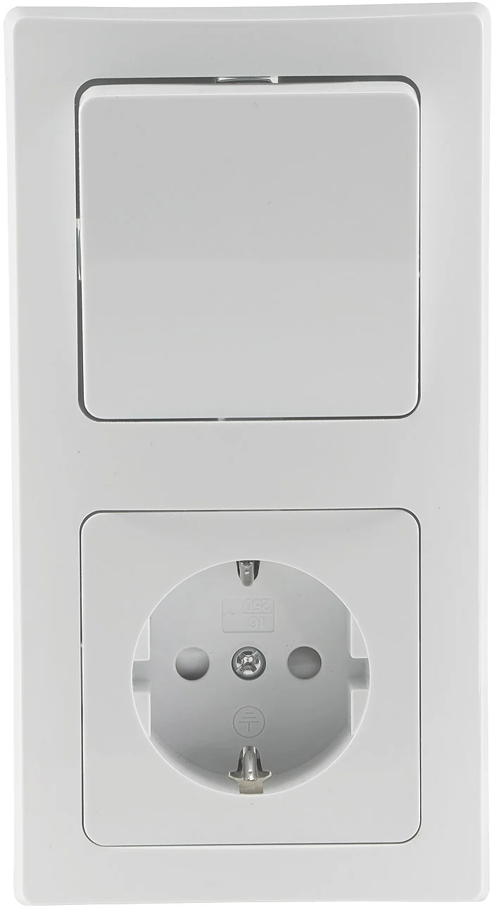 DELPHI Set Steckd+WS+Rahmen 250V~/ 16A, Klemmanschluss, weiß