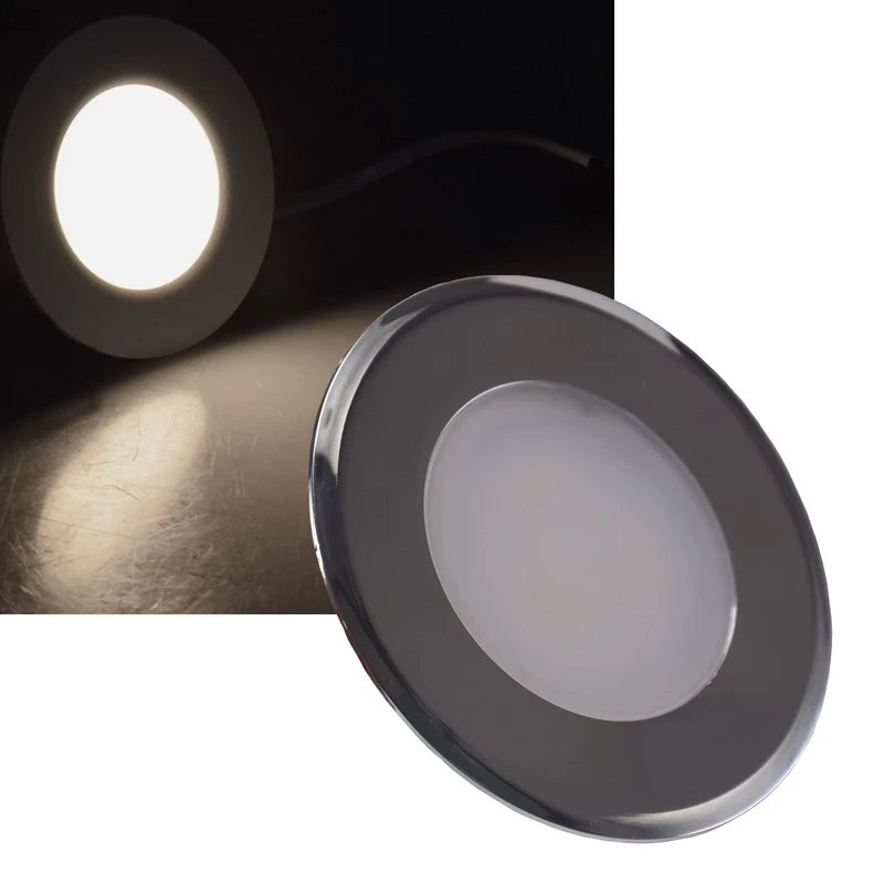 LED-Einbauleuchte "EBL-HV65si", silber 2 Watt, 230V, 4200K, 170Lm, neutralweiß