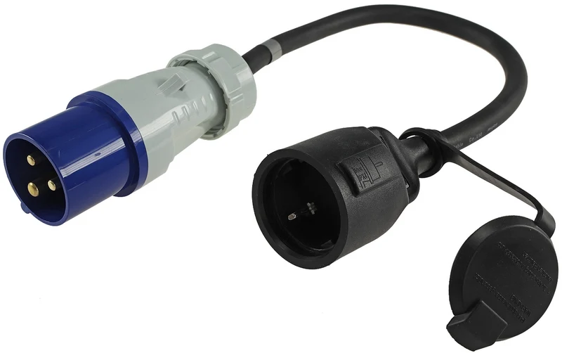 Adapterleitung Camping Wohnwagen Schutzkontakt-Kupplung, CEE-Stecker