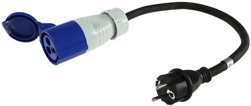 Adapterleitung Camping Wohnwagen Schutzkontakt-Stecker, CEE-Kupplung