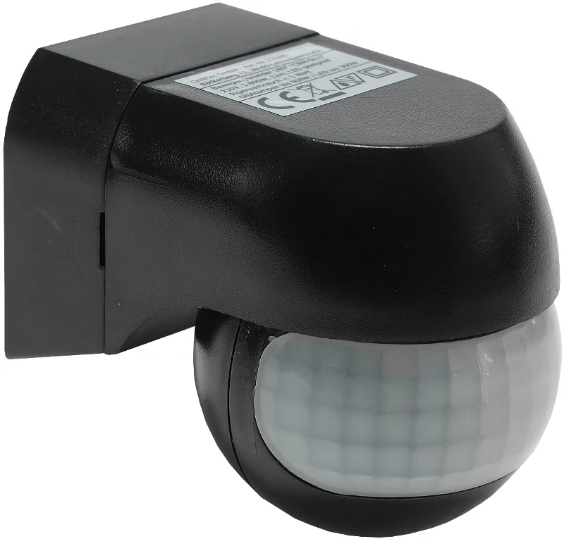 Aufputz Bewegungsmelder "CBM-Slim" 180° LED geeignet, IP44, 1-800W, schwarz