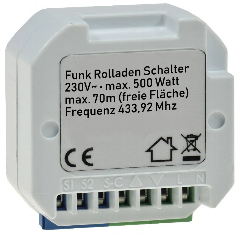 Funk-Empfänger RS für "Pilota Casa" max. 500W, für Rolladen-Steuerung