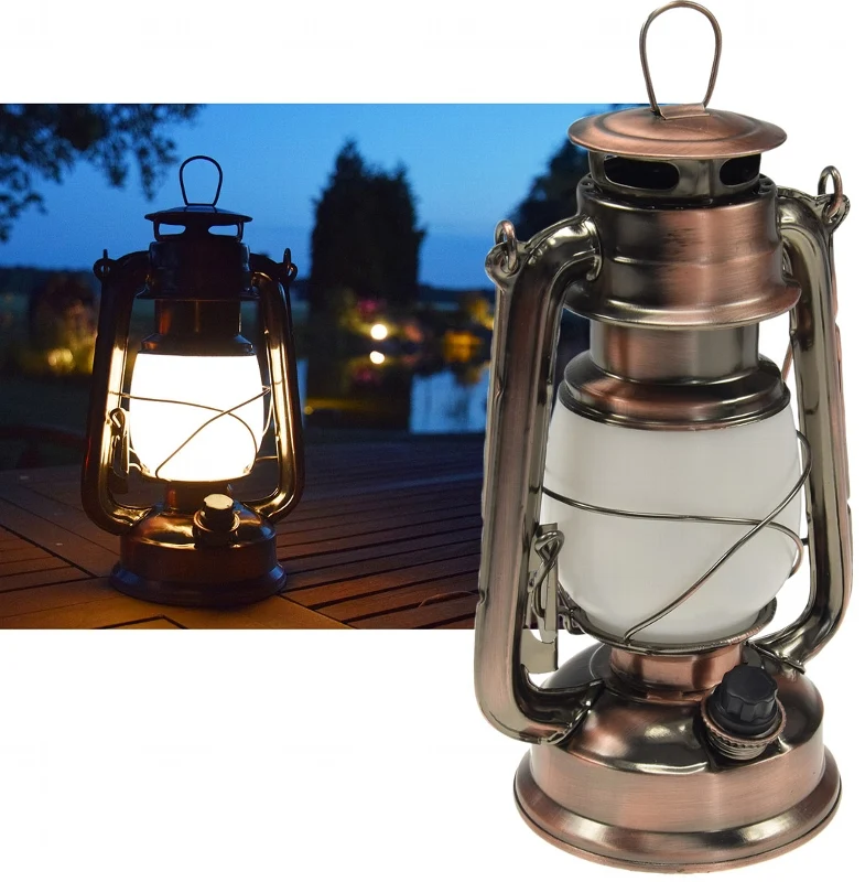 LED Camping Laterne "CT-CL Copper" ØxH 12x23,5cm, 4x AA, warmeiß, dimmbar