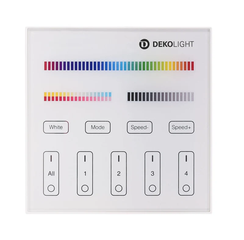 Deko-Light RF-smart, Wandfernbedienung, weiß, 230V, 4 Zonen, Single/CCT/RGB/W/+CCT